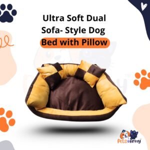 Reversible Ultra Soft Dual Sofa- Style Dog Bed with 2 Pillow
