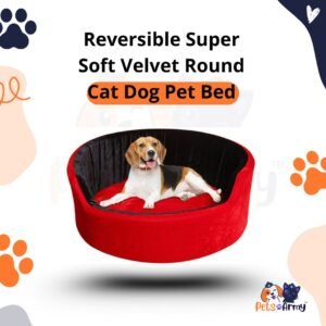 Velvet Round Dual Reversible Dog Cat Pet Bed